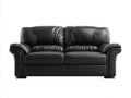 Sofás 2 plazas de cuero sintético 170x90x88 cm - negro - estilo clásico con reposabrazos acolchados
