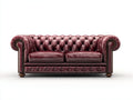 Sofás 2 plazas piel sintética 175x90x78 cm - burdeos - estilo Chesterfield
