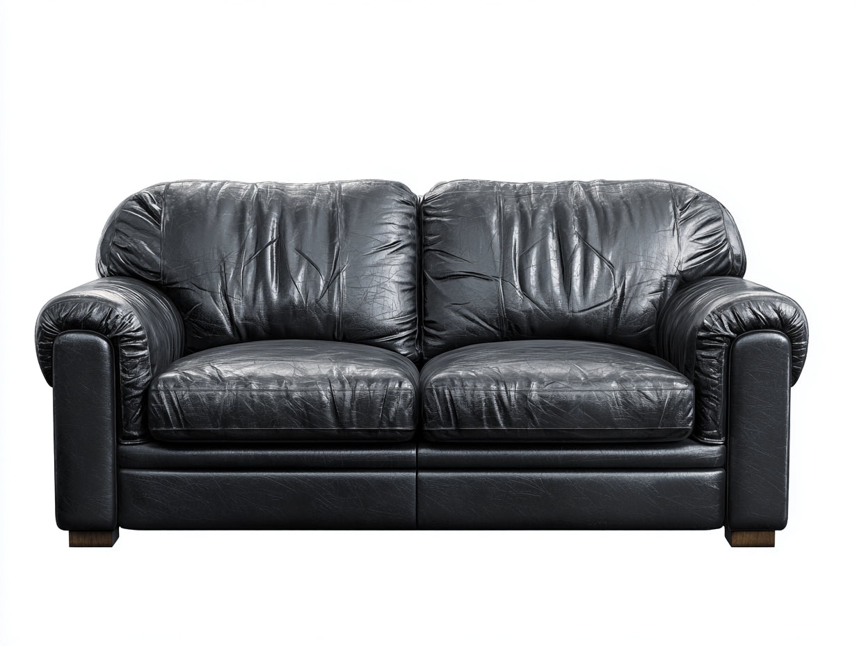 Sofás 2 plazas piel sintética 160x85x85 cm - negro - diseño clásico