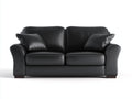 Sofás 2 plazas de cuero sintético 180x88x85 cm - negro - diseño moderno con brazos curvados
