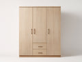 Armarios madera color roble claro 150x55x195 cm - 3 puertas y 2 cajones - diseño moderno