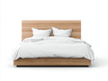 Camas dobles de madera 205x165x95 cm - madera natural - diseño moderno para dormitorio