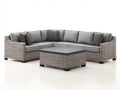Sofás de exterior de ratán sintético 260x260x78 cm - gris-beige-negro - diseño cuadrado moderno con mesa