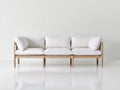 Sofás de exterior de madera 220x80x75 cm - blanco-marrón - diseño moderno para terraza