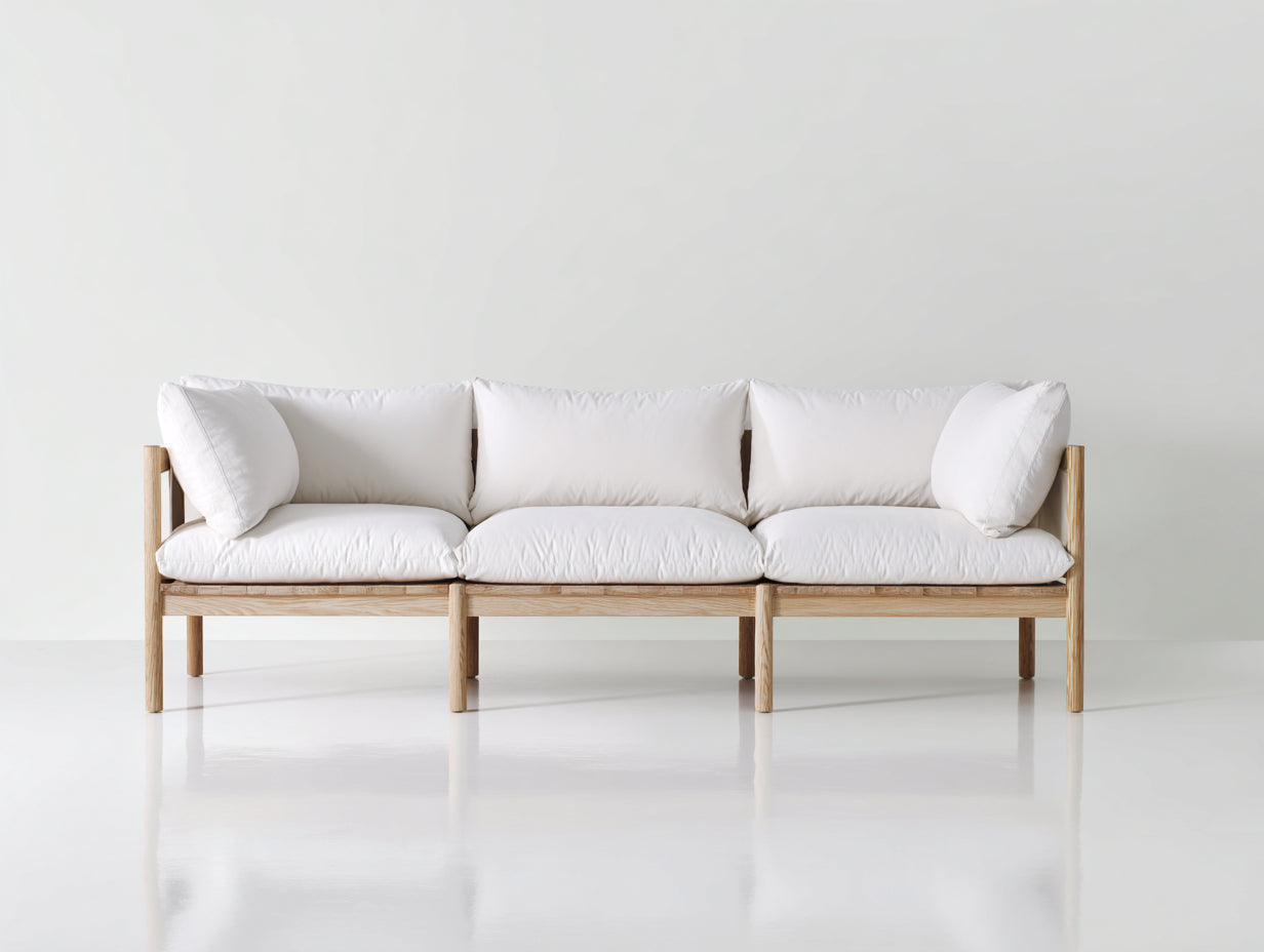 Sofás de exterior de madera 220x80x75 cm - blanco-marrón - diseño moderno para terraza