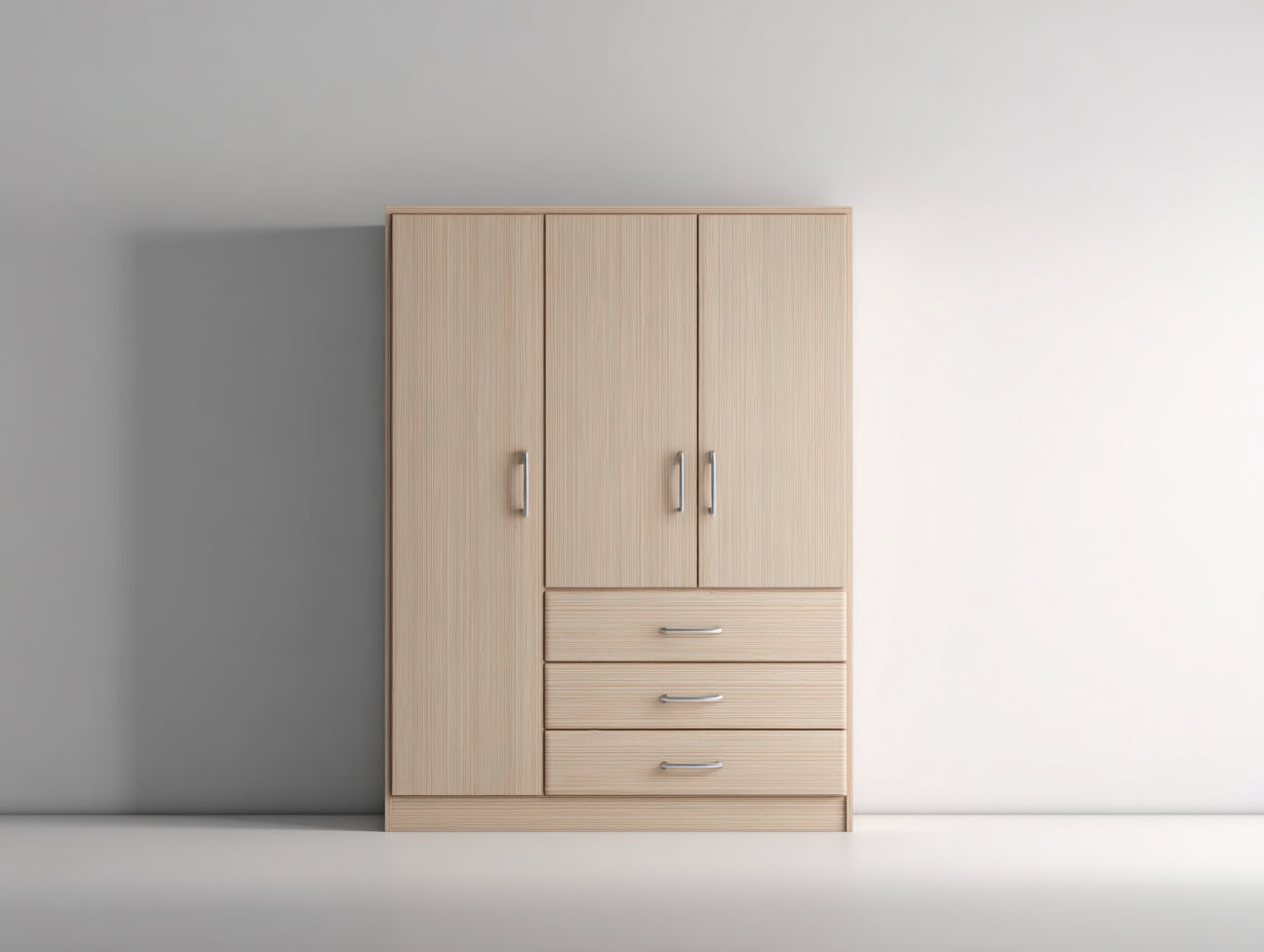 Armarios de madera 120x52x180 cm - madera clara - diseño moderno para dormitorio