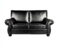 Sofás 2 plazas de cuero sintético 165x88x86 cm - negro - estilo clásico con reposabrazos enrollados