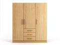 Armarios de madera 160x55x200 cm - marrón - diseño moderno con 3 puertas y 3 cajones