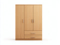 Armarios de madera 120x55x190 cm - marrón claro - estilo moderno con 3 puertas y 2 cajones