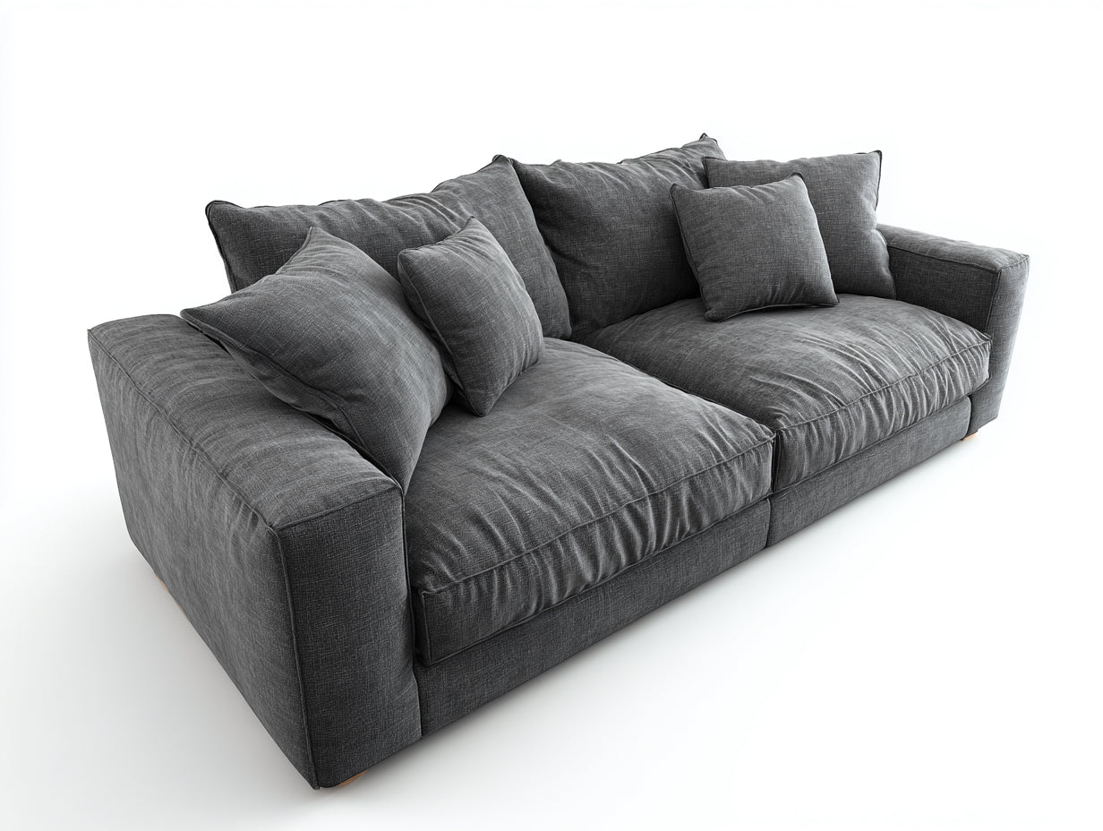Sofás 2 plazas de tela 185x95x82 cm - gris oscuro - diseño moderno para salón