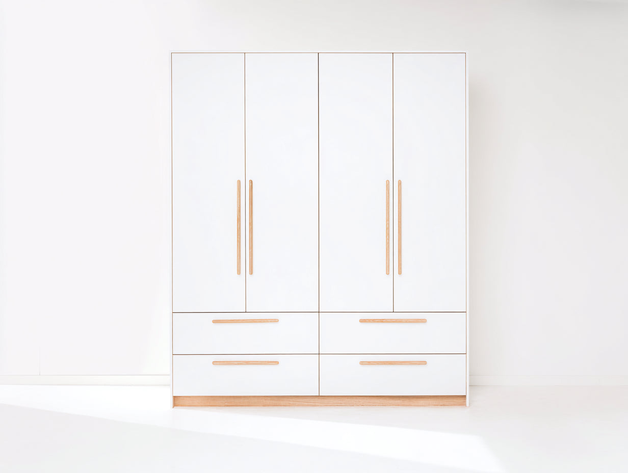 Armarios madera 160x50x190 cm - blanco - diseño moderno