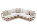 Sofás de exterior de madera y metal 260x260x78 cm - beige-marrón-gris - diseño cuadrado moderno
