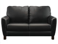 Sofás 2 plazas de cuero sintético 150x85x88 cm - negro - diseño clásico para salón