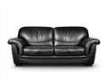 Sofás 2 plazas de piel sintética 180x90x84 cm - negro - diseño acolchado con reposabrazos para salón