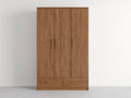 Armarios de madera 120x55x190 cm - marrón - estilo moderno con 3 puertas y 2 cajones