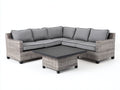 Sofás de exterior de ratán sintético 240x240x75 cm - gris y negro - estilo moderno con mesa de centro