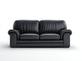 Sofás 2 plazas de piel sintética 175x88x82 cm - negro - diseño acolchado con reposabrazos para salón