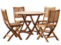 Conjuntos de comedor de jardín de madera 90x90x75 cm - marrón - estilo natural plegable para exterior